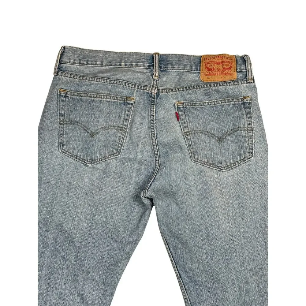Vintage 2001 Levi’s 527 Jeans Low Rise Bootcut Light Wash Men's 34x30 1/2 Y2K